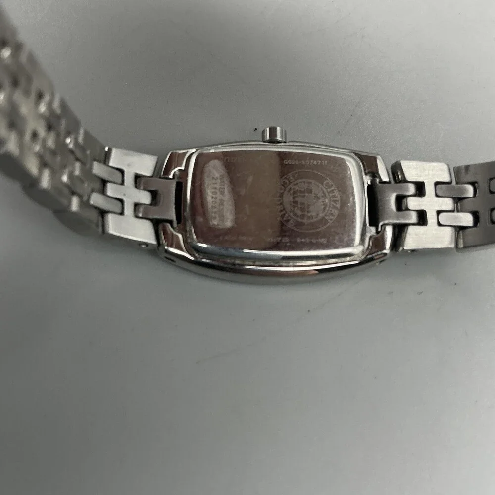 Citizen Eco-Drive Womens Watch 17mm MOP G620-S074711 Crystals Stainless 5.75